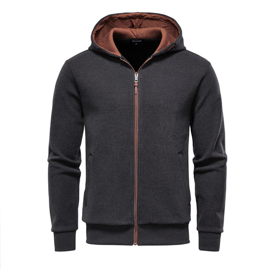 Herren funktionale Sweatjacke mit praktischer Kapuze und modernem Reißverschluss R&B