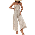 Damen Jumpsuit mit Bandeau-Oberteil und weiten Beinen R&B