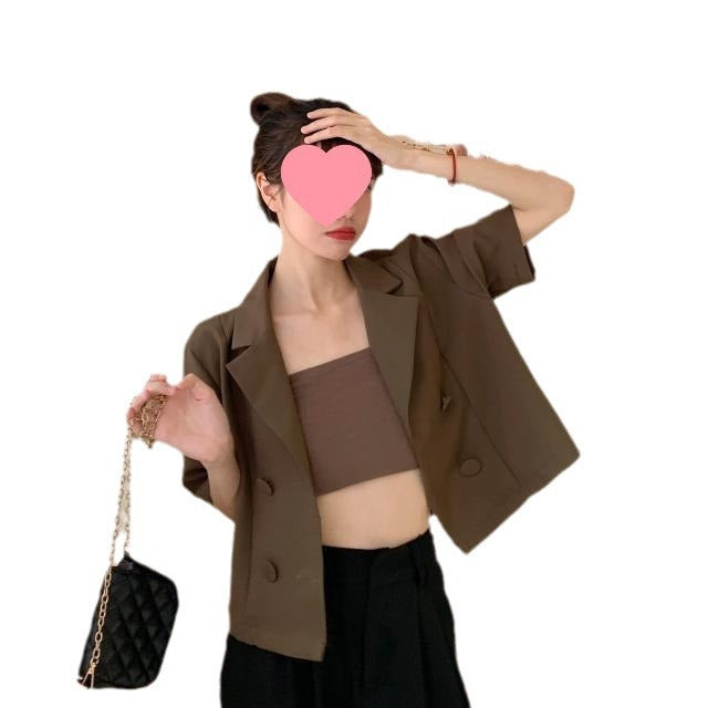 Damen Kurzblazer mit doppelter Knopfleiste und modischer Schnittführung