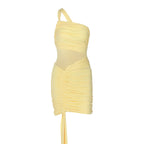 Damen Elegantes asymmetrisches Minikleid mit Drapierungen R&B