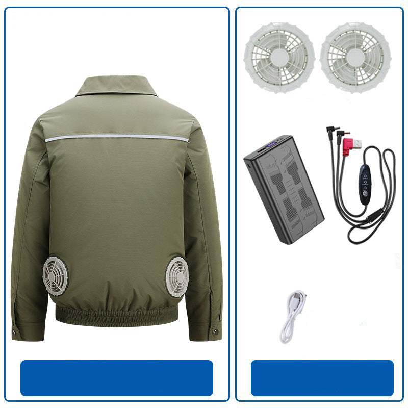 Herren nan atmungsaktive Kühljacke mit integrierten USB-Lüftern R&B