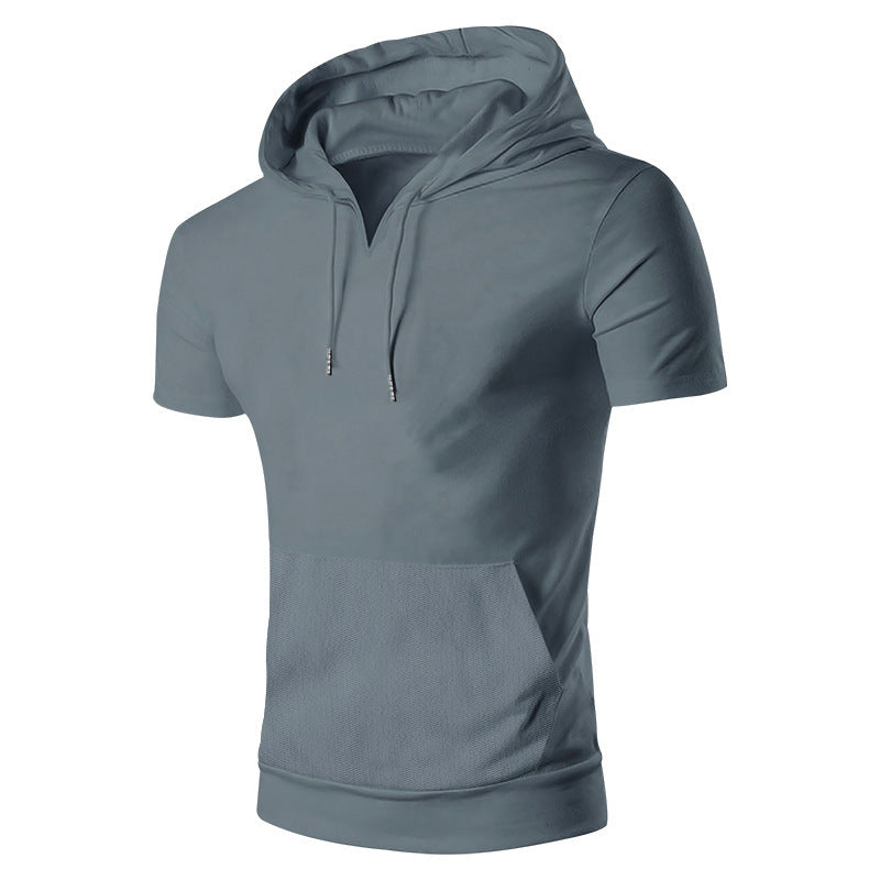 Herren lässiges Kapuzenshirt mit V-Ausschnitt und praktischer Bauchtasche R&B
