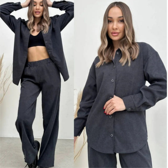Damen Lässiges Kombination aus Hemd und Hose R&B