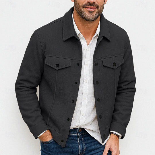 Herren stylische Utility-Jacke mit gepolsterten Taschen R&B
