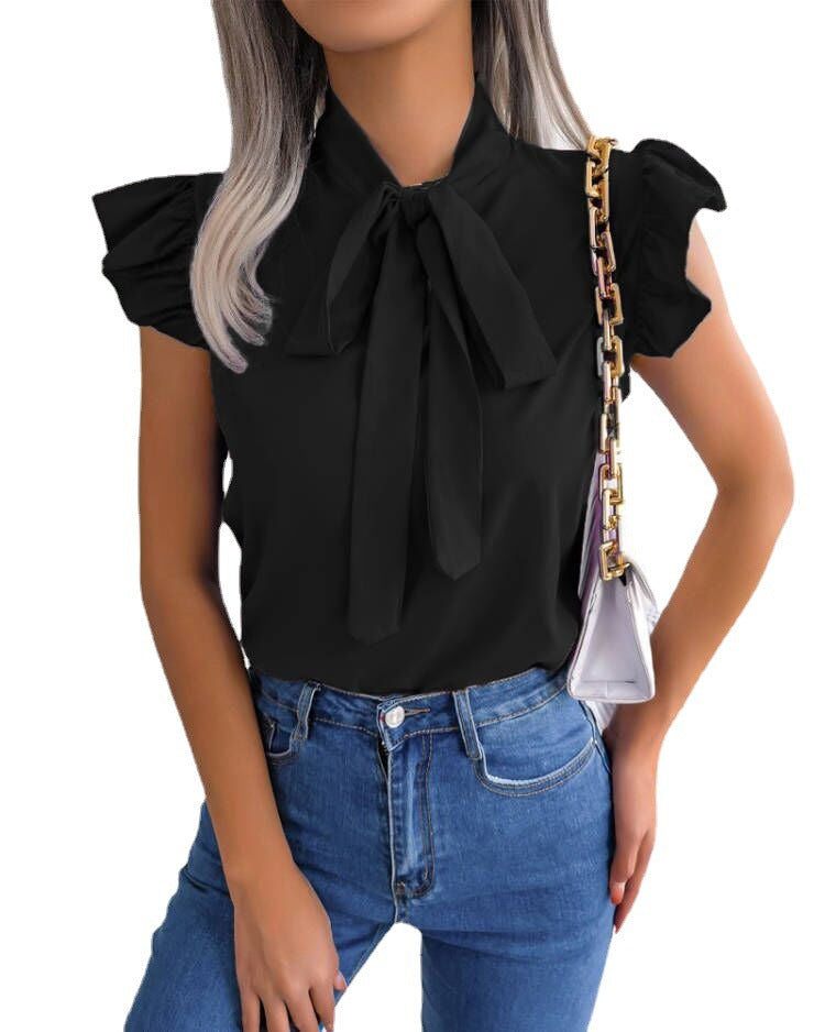 Damen Bluse mit Rüschendetails und schickem Schleifenelement R&B