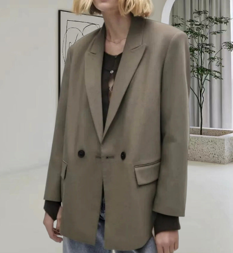 Damen Oversized Blazer mit eleganter Silhouette und dekorativen Knöpfen R&B