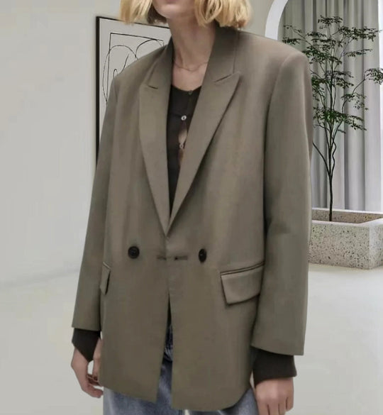 Damen Oversized Blazer mit eleganter Silhouette und dekorativen Knöpfen R&B