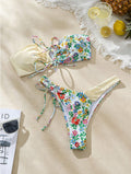 Damen Bandeau-Bikini Set mit floralem Design R&B