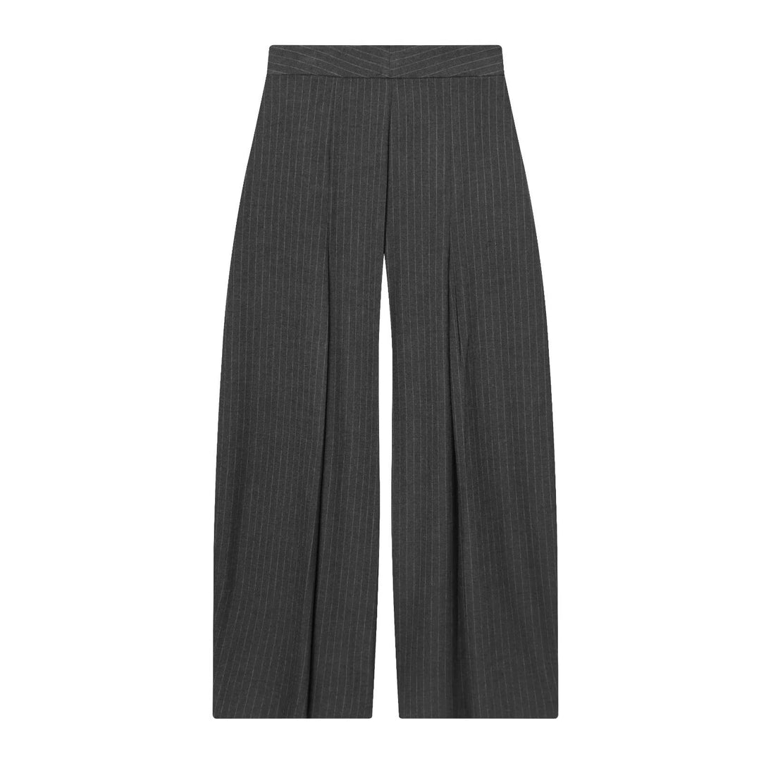 Damen weite Anzughose mit modischem Streifenmuster und eleganter Faltenlegung R&B
