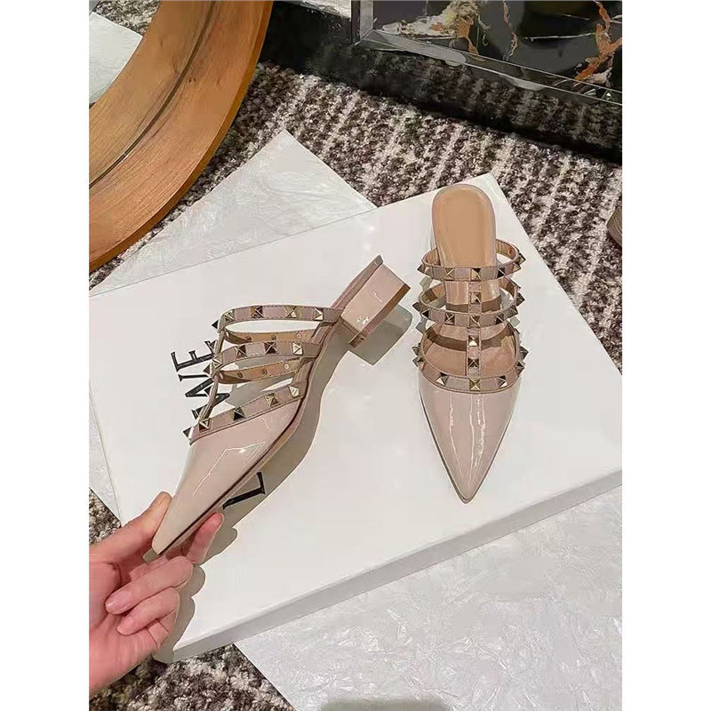 Damen elegante Slingback Sandalen mit dekorativen Nietenverzierungen R&B
