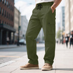 Herren nan urbane utilitarische Cargohose mit elastischem Komfortbund, Tunnelzug und verschließbaren Klappentaschen R&B