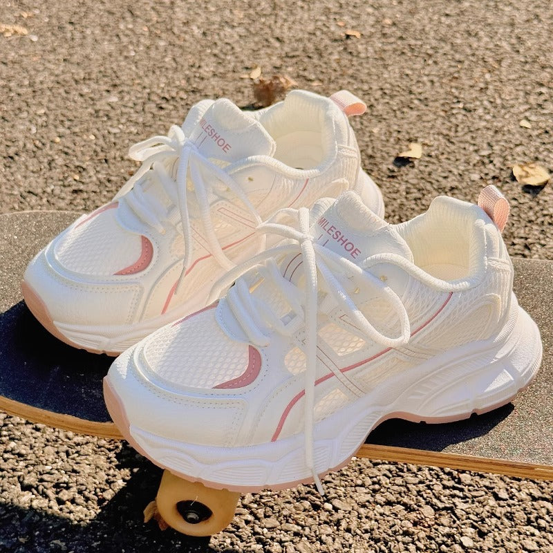 Damen Sportliche Mesh-Sneaker mit dämpfender Sohle und modernem Design