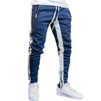 Herren nan schmale Jogginghose mit seitlichem Kontraststreifen, Kordelzug und Knöchelreißverschluss R&B