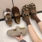 Damen Kuschelige Hausschuhe mit verstellbarem Riemen und weichem Innenfutter R&B