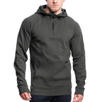 Herren Sportiver Hoodie mit halbem Reißverschluss und praktischer Kängurutasche R&B
