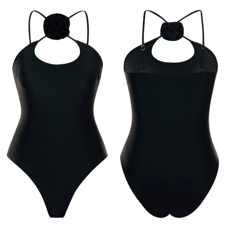 Damen Einteiler Badeanzug mit floralem Dekor und keyhole Ausschnitt R&B