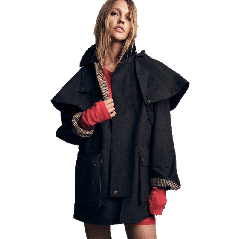 Damen wasserabweisende Outdoor-Jacke mit innovativem Kapuzen-Design R&B