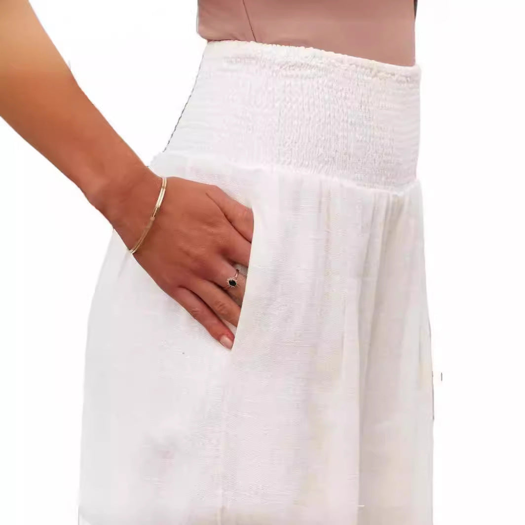 Damen Weite Leinenhose R&B