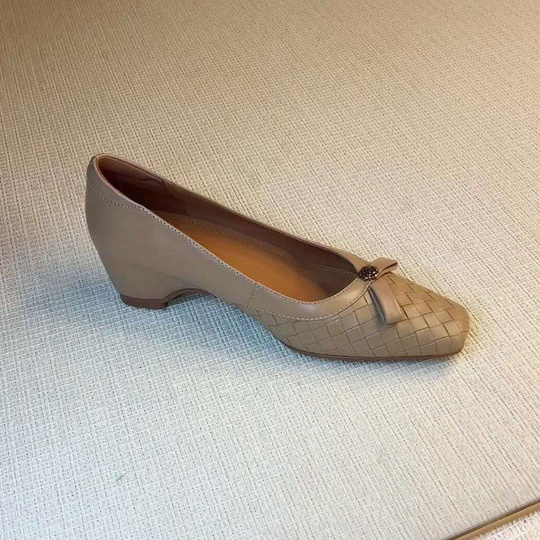 Damen Komfortable und stilvolle Ballerinas mit geflochtener Oberfläche R&B