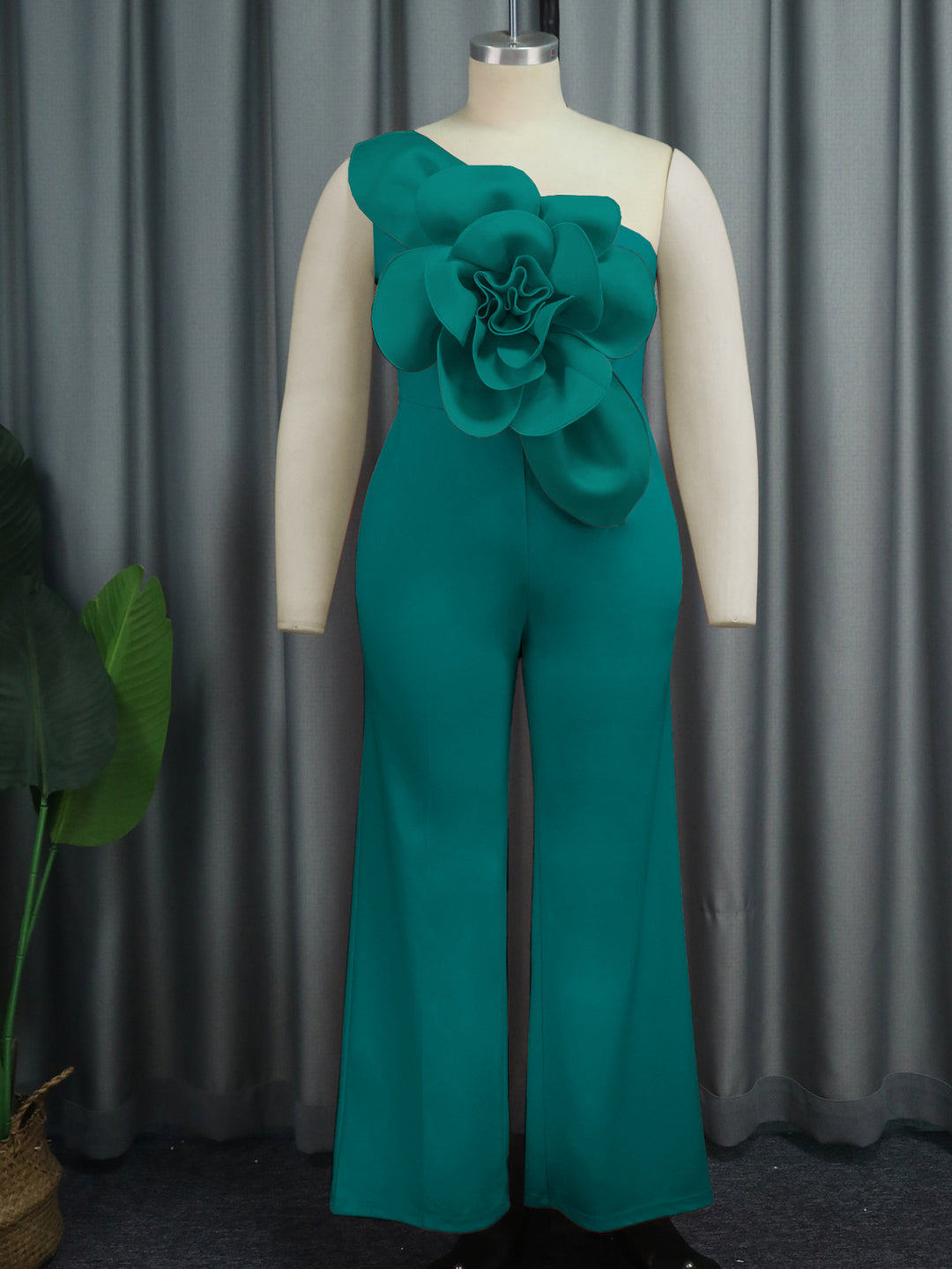 Damen Eleganter Jumpsuit mit floralen Applikationen R&B