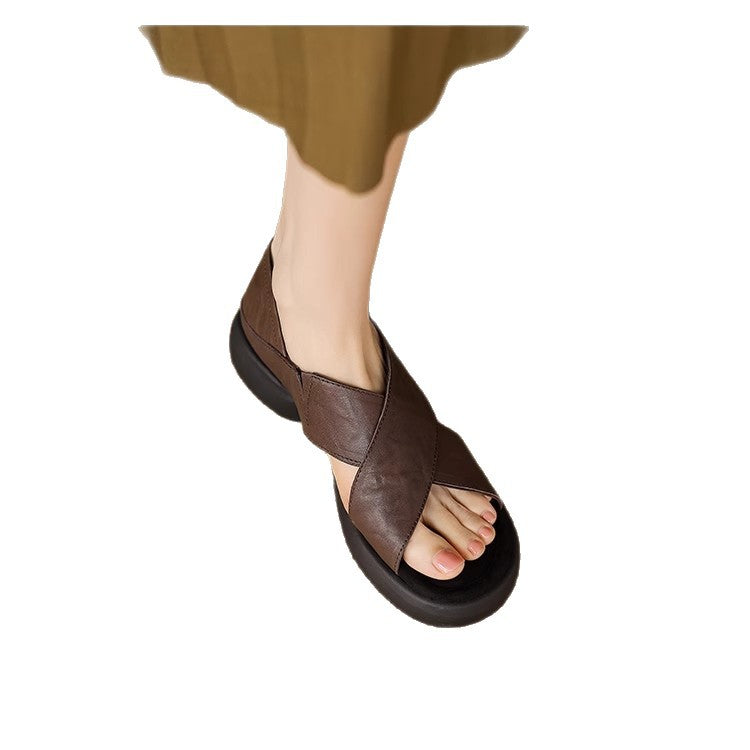 Damen Riemchen-Sandalen mit komfortablem Blockabsatz und trendiger Kreuzschließe