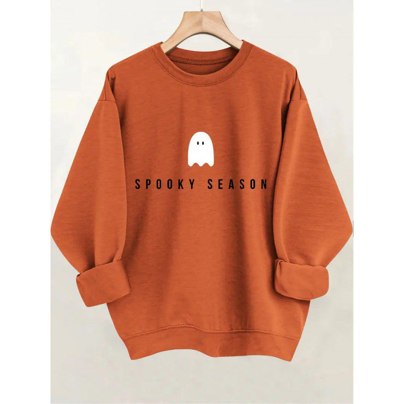 Damen Sweatshirt mit lässigem Gruselmotiv und weichem Innenfleece R&B