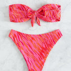 Damen Bandeau-Bikini mit elastischem Wickeldesign und hohem Beinausschnitt R&B