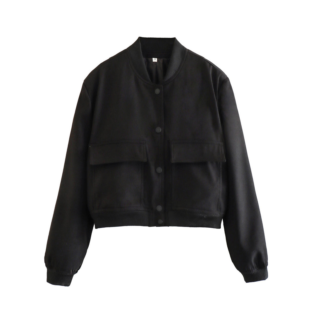 Damen sportliche Bomberjacke mit wattiertem Innenfutter und praktischen Taschen R&B