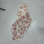 Damen florales Maxikleid mit Rüschendetails R&B