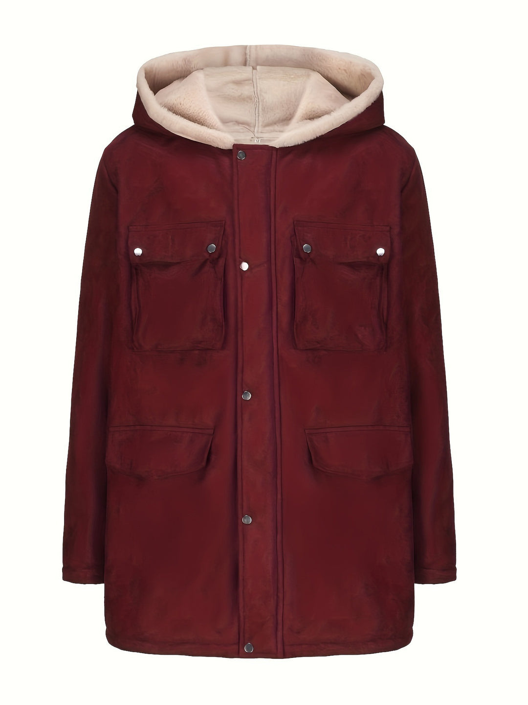 Damen elegante und warme Fleecejacke mit Kapuze R&B