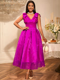 Damen Elegantes Abendkleid mit voluminösen Schleifenärmeln