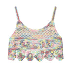 Damen gehäkeltes Oberteil im farbenfrohen Design R&B