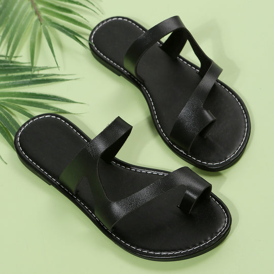 Damen elegante Zehenstegsandalen mit modischem Riemendesign und bequemem Fußbett R&B