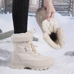 Damen winterliche Outdoor-Stiefel mit wärmeisolierendem Futter und rutschfester Sohle R&B