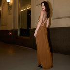 Damen Elegantes Maxikleid mit raffiniertem Drapierungseffekt und glitzernden Akzenten R&B