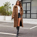 Damen Longblazer aus flauschigem Kunstfell mit modischem Schlangenmuster R&B