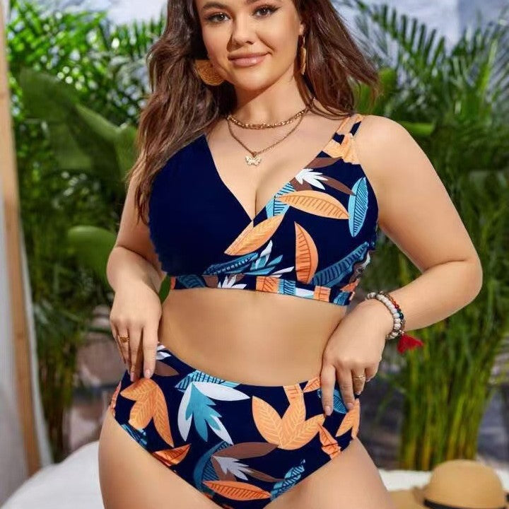 Damen Bikini-Set mit elegantem V-Design und hohem Taillenbund R&B