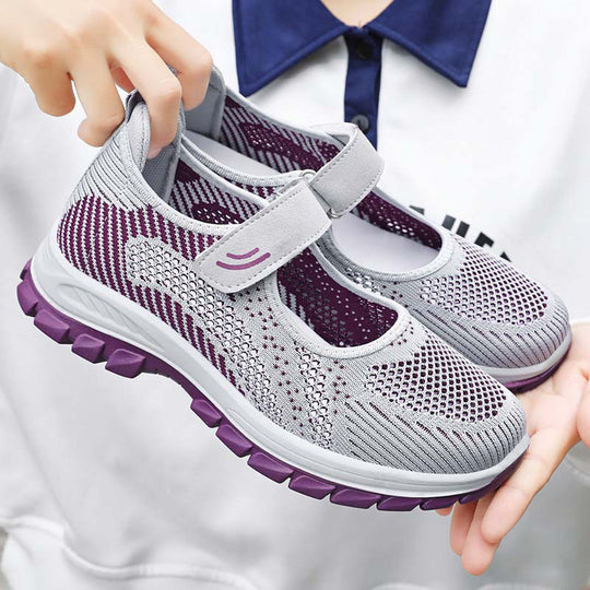 Damen Komfortable Ballerinas mit flexiblem Klettverschluss R&B