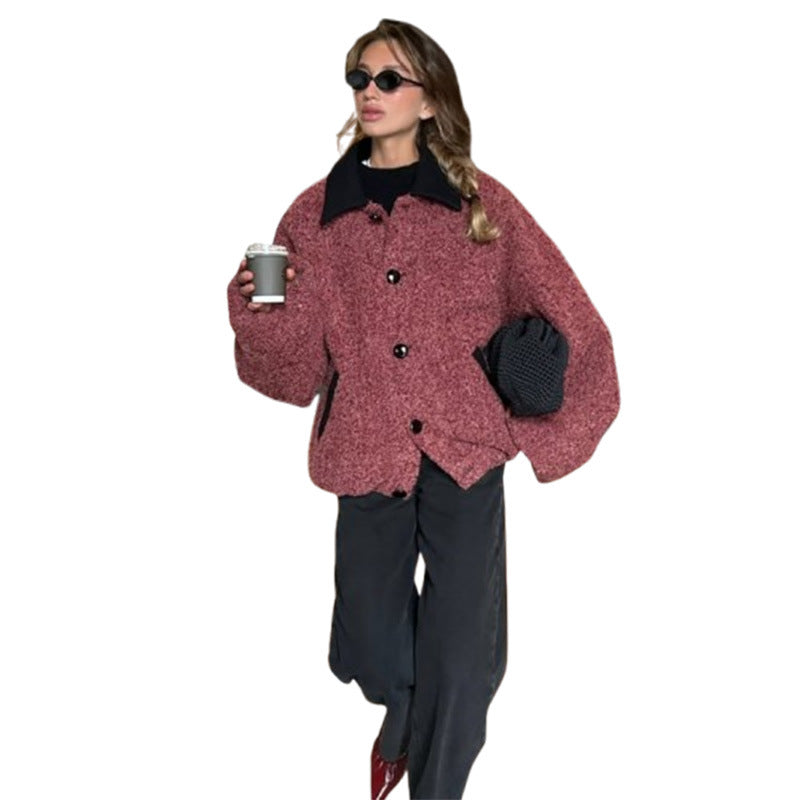 Damen oversized Wolljacke R&B