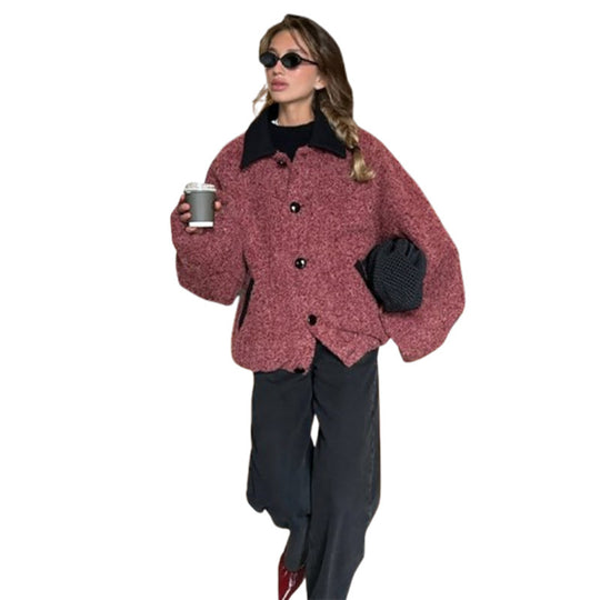 Damen oversized Wolljacke R&B