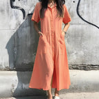Damen Hemdkleid mit Knopfdetails und praktischen Taschen R&B