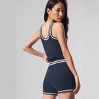 Damen sportliches Trägershirt mit feiner Rippstruktur