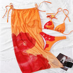 Damen Strandrock mit floralem Design und hohem Beinausschnitt R&B