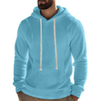 Herren bequemer Fleece Kapuzenpullover mit hohem Kragen und praktischer Kängurutasche R&B