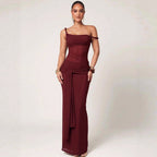Damen Galakleid mit asymmetrischem Ausschnitt und dekorativem Wickeldetail R&B