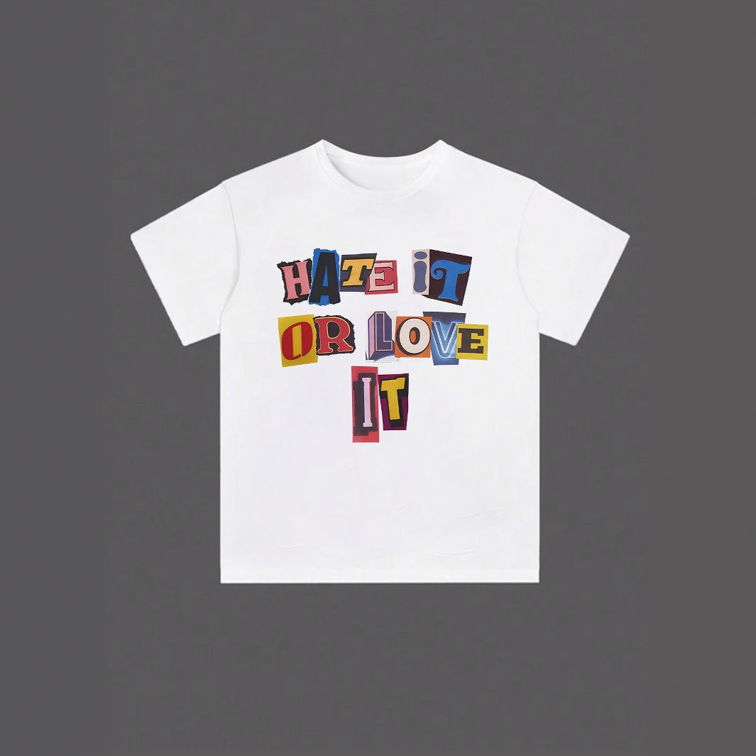 Damen T-Shirt mit auffälligem Schriftzug und lockerer Passform R&B