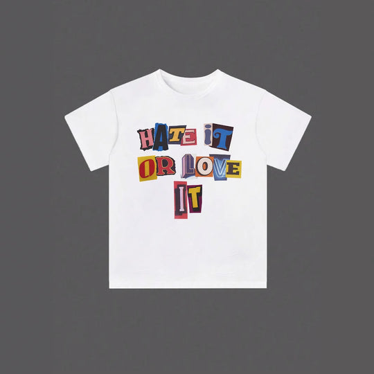 Damen T-Shirt mit auffälligem Schriftzug und lockerer Passform R&B