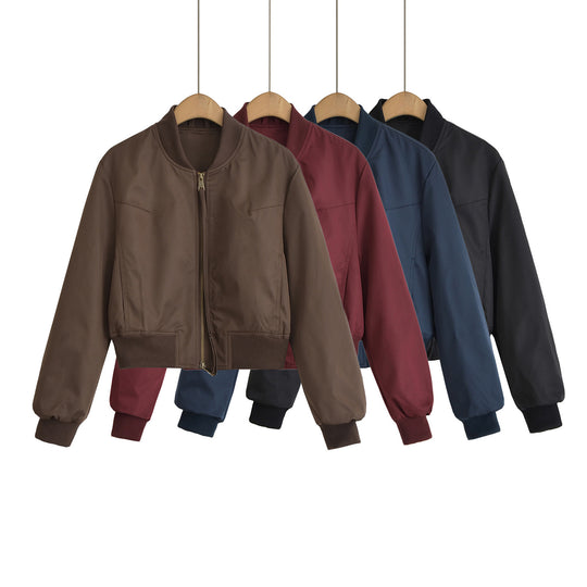 Damen modische Kurzjacke mit elastischem Bündchen R&B