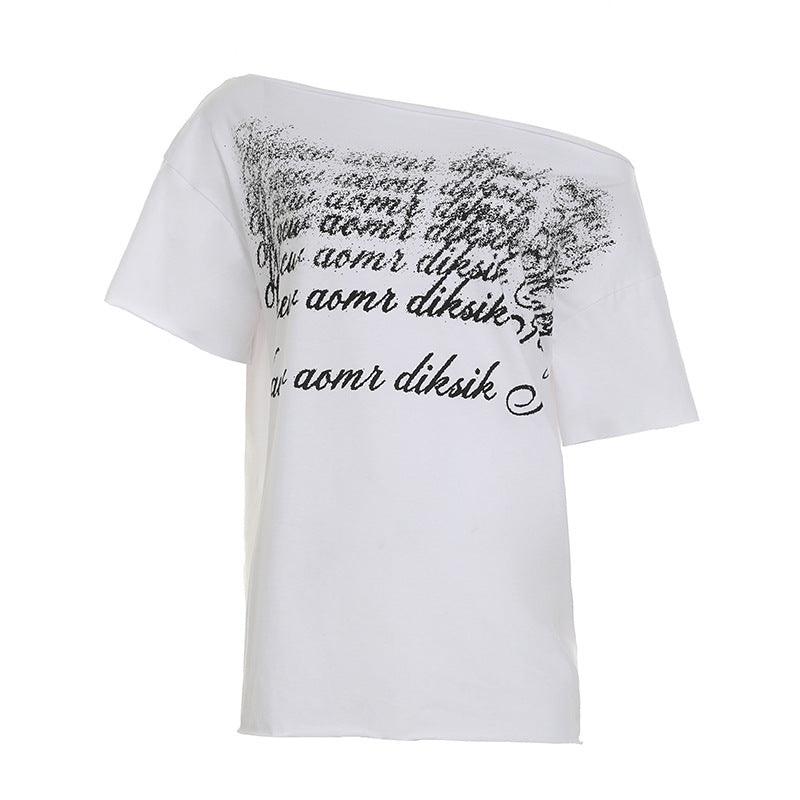 Damen T-Shirt mit modischem V-Ausschnitt und funkelndem Strasskreuz R&B