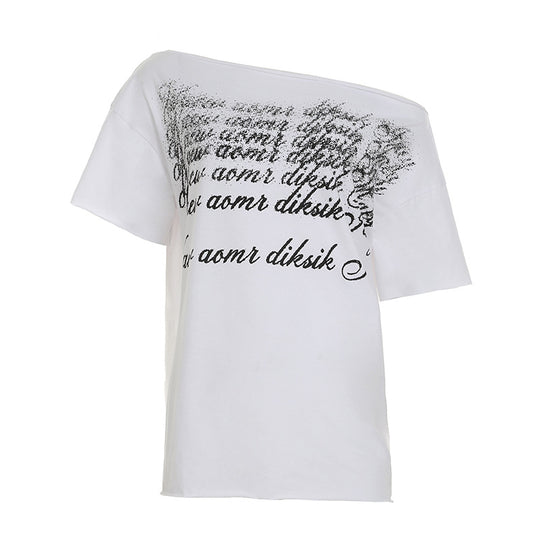 Damen T-Shirt mit modischem V-Ausschnitt und funkelndem Strasskreuz R&B